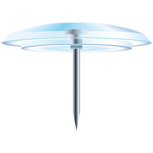 Confezione da 40 puntine punta da 7 mm Diametro 10 mm Crystal trasparente,