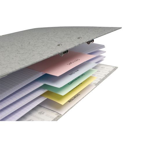 Set da 100 schede intercalari perforate 105 x 240 mm Assortite,