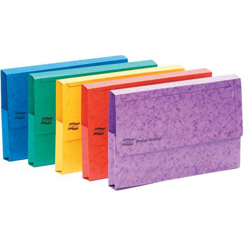 Set di 25 cartellette con tasca in cartoncino lucido 225 g/m² A3 Assortite,