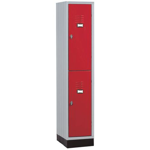armadio multiscomparto con base plastica 1 colonna rosso,