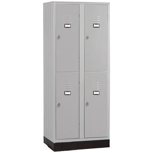 armadio multiscomparto con base plastica 2 colonne grigio,