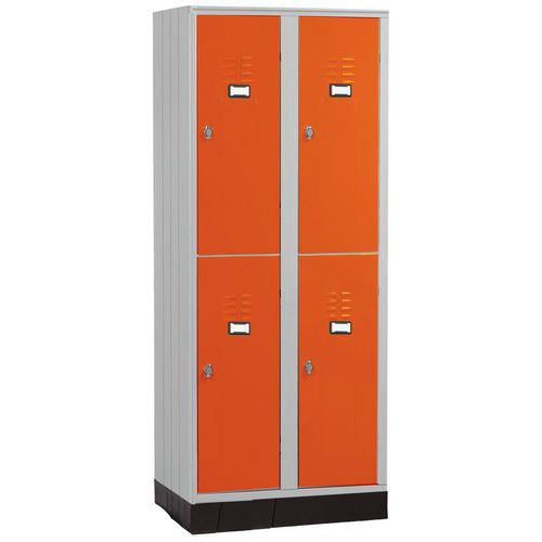 armadio multiscomparto con base plastica 2 colonne arancione,