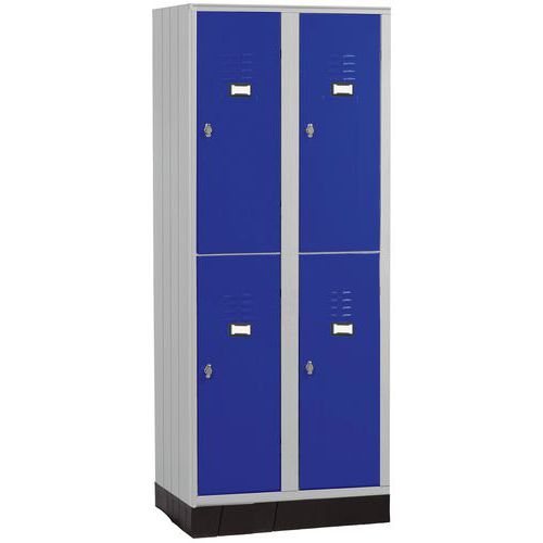 armadio multiscomparto con base plastica 2 colonne blu,