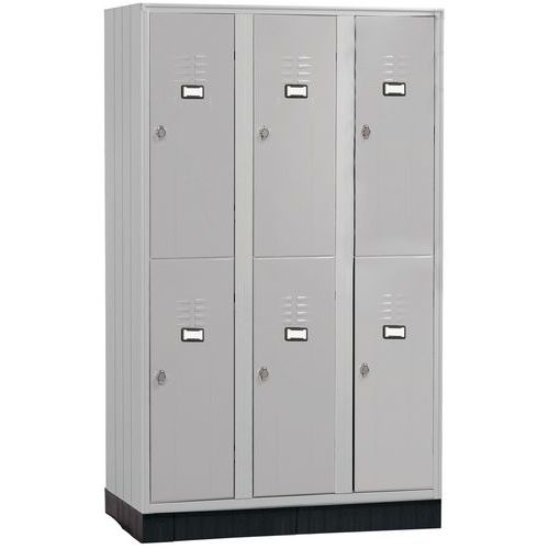 armadio multiscomparto con base plastica 3 colonne grigio,