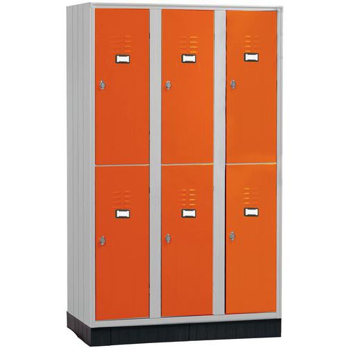 armadio multiscomparto con base plastica 3 colonne arancione,