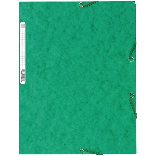 Cartella a 3 lembi con elastici cartoncino lucido 400g/m2 A4 Verde,