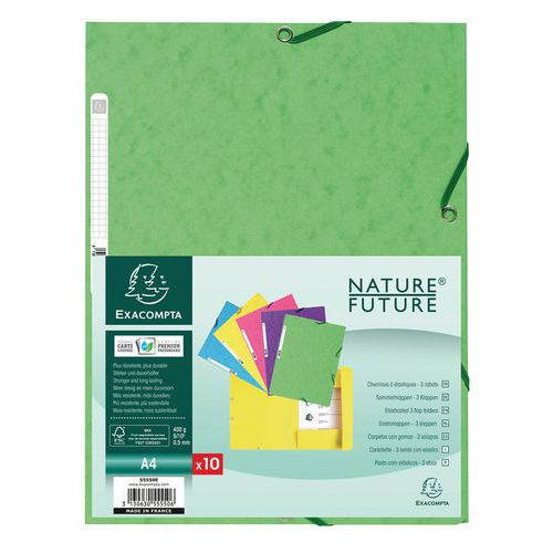 Set di 50 cartellette con 3 lembi in cartoncino lucido da 400 g/m² ® A4 colori pastello,