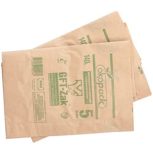 10 Sacchi sacchi compostabili di carta per porta rifiuti carrellabili 140L All-Green 140 litri 
