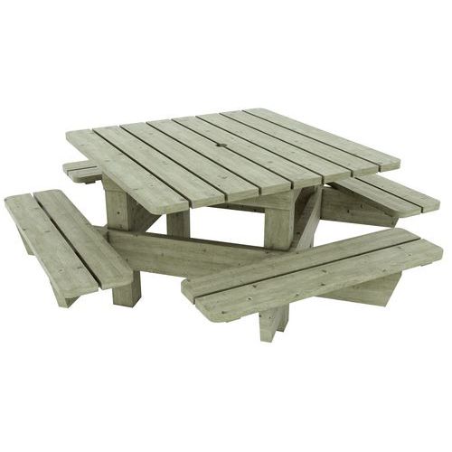Tavolo Minquiers in pino per fissaggio al suolo,