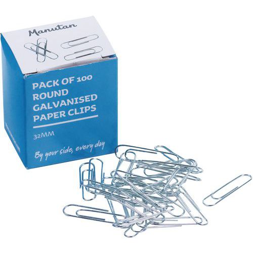 Graffetta galvanizzata rotonda 32 mm per 100 unità - Manutan,
