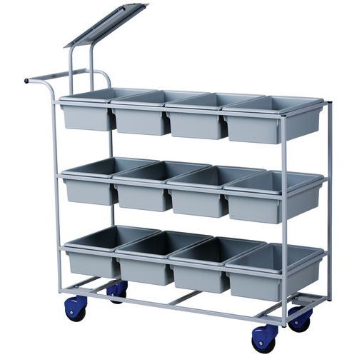 Carrello In Acciaio Per Raccol ta Ordini H Tot :920L.Tot:430,