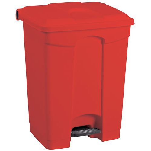 Pattumiera in plastica a pedale H 60 cm rosso,