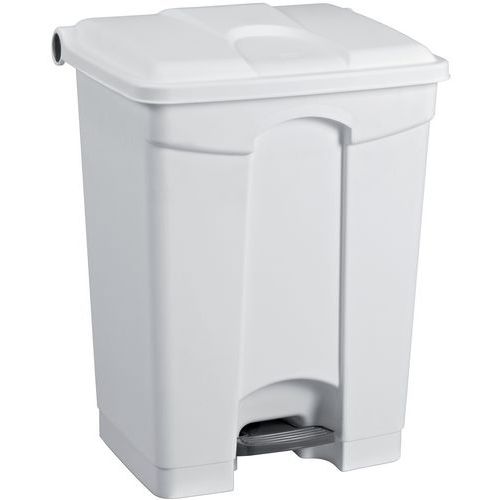 Pattumiera in plastica a pedale H 60 cm bianco,