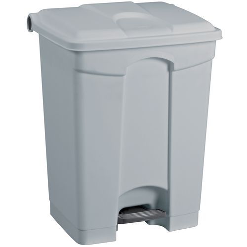 Pattumiera in plastica a pedale H 60 cm grigio,