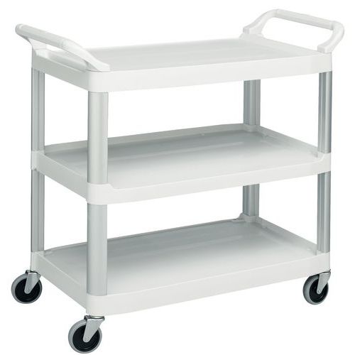 Carrello a ripiani in plastica-3 ripiani-135 kg-Rubbermaid,