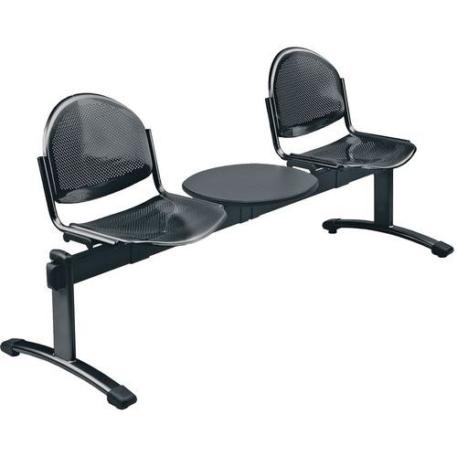 Sedia metallo Su Traversa 2 posti + ripiano,