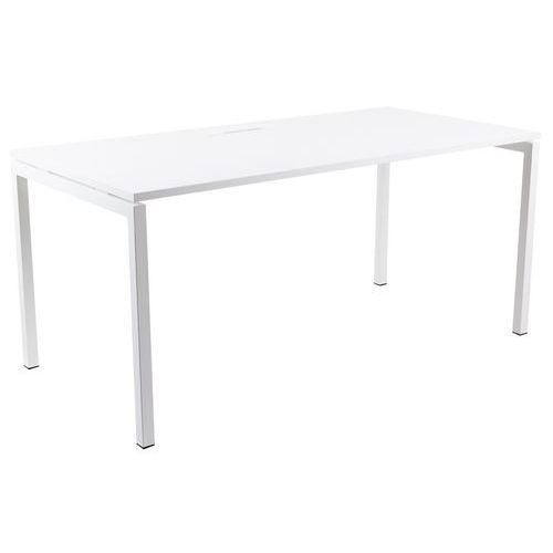 Scrivania dritta 160 cm piedi U bianco/bianco Manutan,