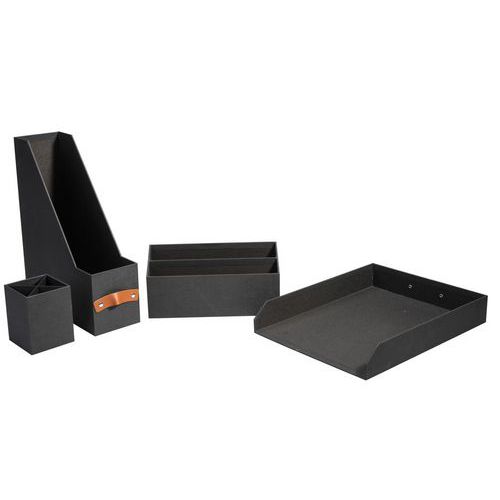 Kit di accessori per ufficio Reborn 4 pezzi nero - Sign,