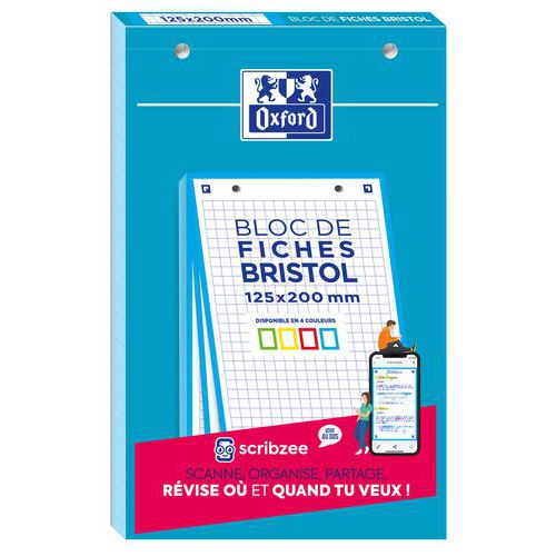 Blocco bristol Oxford 125x200 30 schede perfor Q5/5/5 blu,