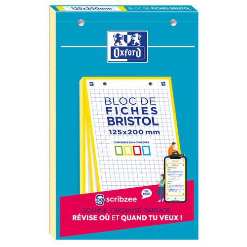 Blocco bristol Oxford 125x200 30 schede perfor Q5/5/5 giallo,