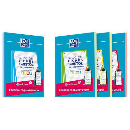 Blocco bristol Oxford 105x148 30 schede non perforate assort,