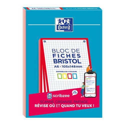 Blocco bristol Oxford 105x148 30 schede non perforate rosso,