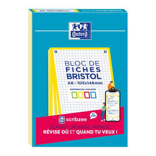 Blocco bristol Oxford 105x148 30 schede non perforate giallo,