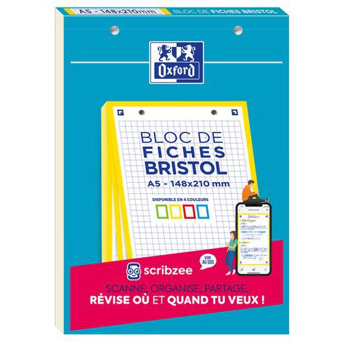 Blocco bristol Oxford 148x210 30 schede perfor Q5/5 giallo,
