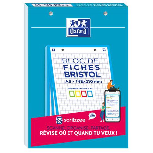 Blocco bristol Oxford 148x210 30 schede perforate Q5/5 blu,