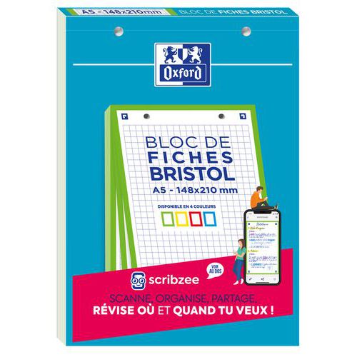 Blocco bristol Oxford 148x210 30 schede perforate Q5/5 verde,