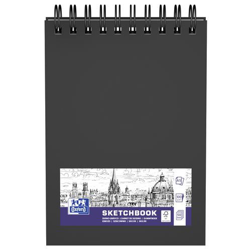 Blocco da disegno Oxford Art integrale A5 100p 100g nero,