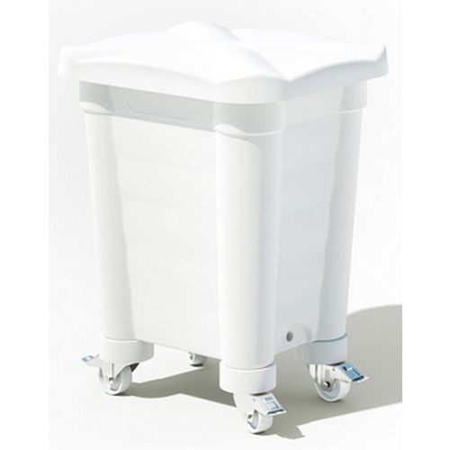 Contenitore di stoccaggio coperchio e rotelle-115L-Naturale,