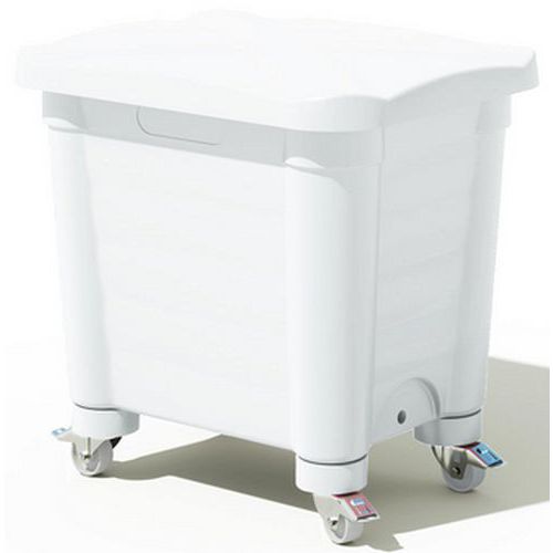 Contenitore di stoccaggio coperchio e rotelle-200L-Naturale,