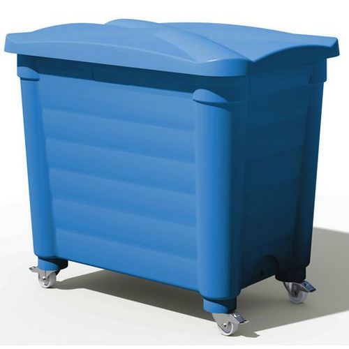 Contenitore di stoccaggio coperchio e rotelle-585L-Blu,