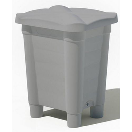 Contenitore di stoccaggio coperchio e piedi-115L-Grigio,