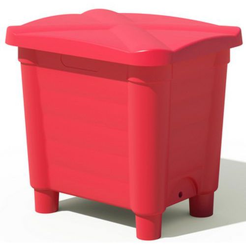 Contenitore di stoccaggio coperchio e piedi-200L-Rosso,