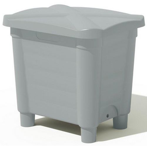 Contenitore di stoccaggio coperchio e piedi-200L-Grigio,