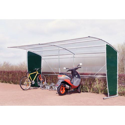 riparo di partenza con portabiciclette + riparo successivo + 2 protezioni posteriori