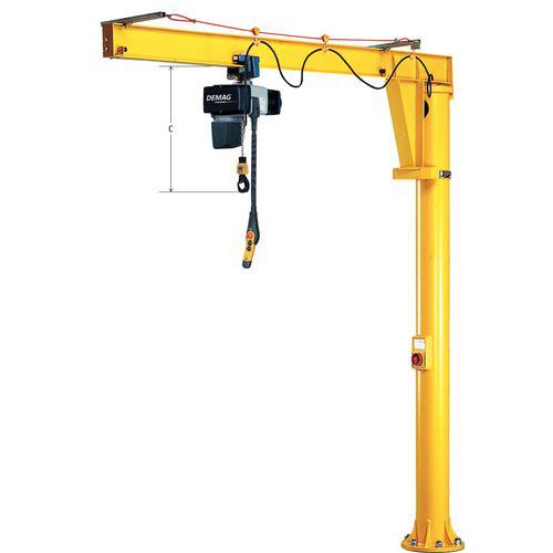 Gru a braccio, Rotazione 360 P= 250Kg lungh braccio= 3M,