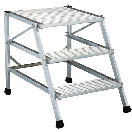 Scaletta fissa con ampia piattaforma 3 gradini,