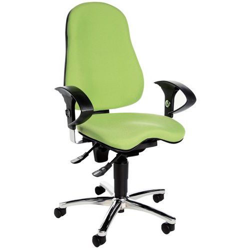 Sedia da ufficio ergonomica Sitnes 10 - Base cromata - Verde,