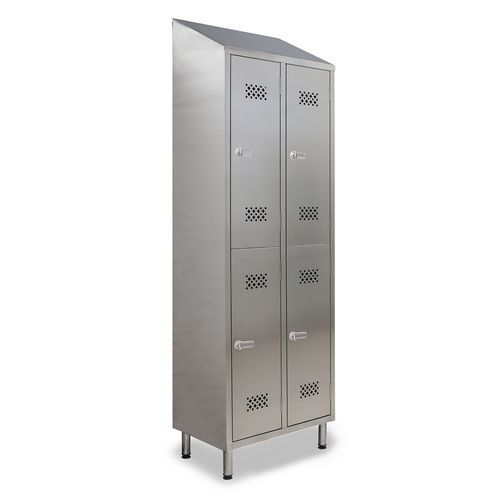 Armadio 2 colonne 4 ante, in inox 441, lucchettabile,