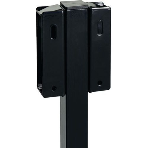 Supporto su palo per doppio aggancio per Tondo Acciao Galvanizzato Grigio manganese,