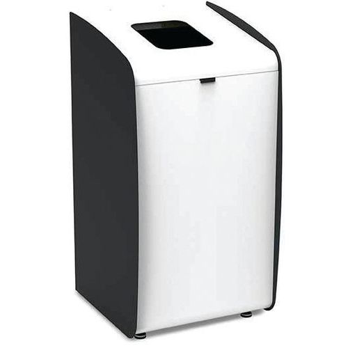 Gettacarte per la raccolta differenziata Metallo Verniciato Bianco-Nero 80 L,