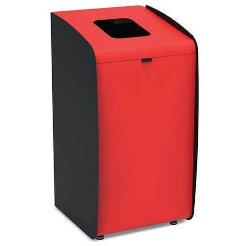 Gettacarte per la raccolta differenziata Metallo Verniciato Nero-Rosso 80 L,