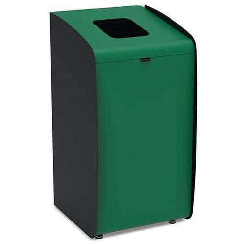 Gettacarte per la raccolta differenziata Metallo Verniciato Verde-Nero 80 L,