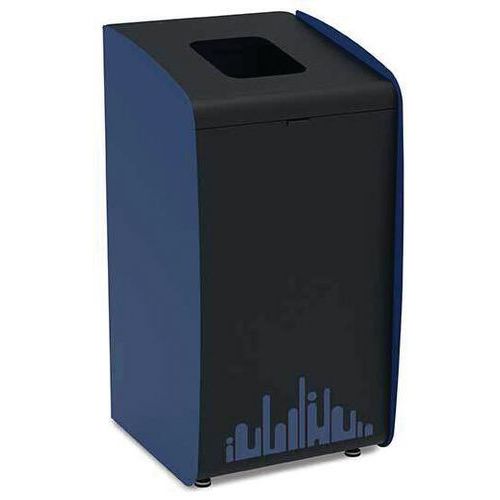 Gettacarte per la raccolta differenziata Metallo Verniciato Nero-Blu 80 L,