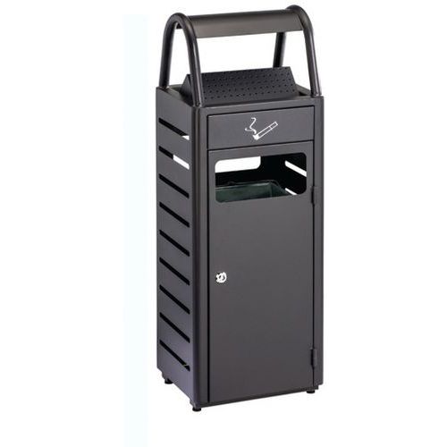 Posacenere/cestino in acciaio Ginevra - 24L - Grigio scuro,