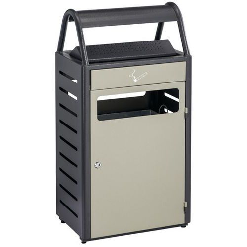 Gettacarte con posacenere Acciaio Cataforesi Grigio chiaro-Grigio scuro 48 L,