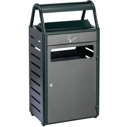 Gettacarte con posacenere Acciaio Cataforesi Verde-Silver punteggiato 48 L,